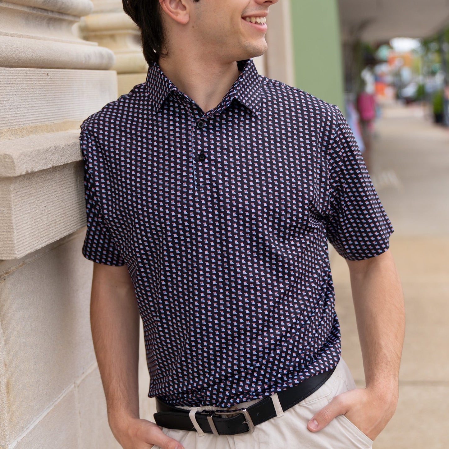 James Hollis Louisiana Tech State T Black Performance Polo