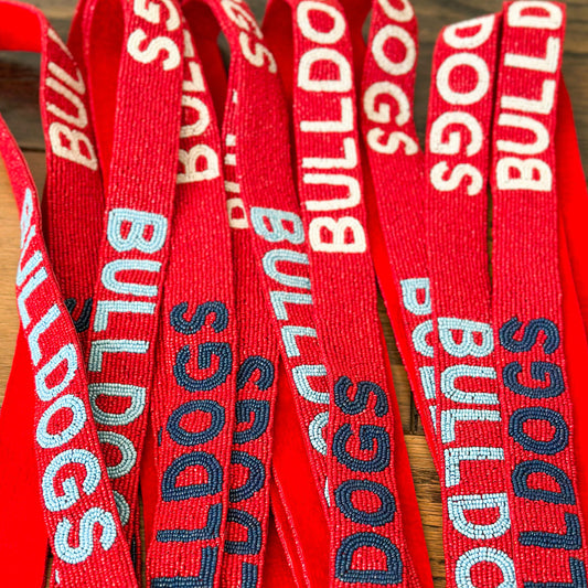 Red Bulldogs Beaded Purse Strap
