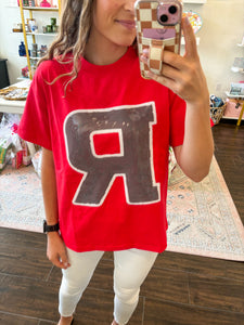 R Sparkle Tee- Red