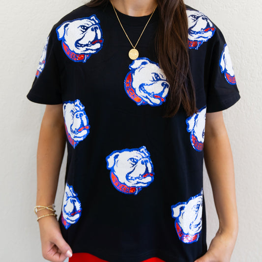 LIMITED EDITION Black Out Bulldog Sparkle Tee [Licensed]