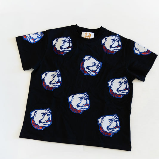 YOUTH LIMITED EDITION Black Bulldog Sparkle Tee [Licensed]