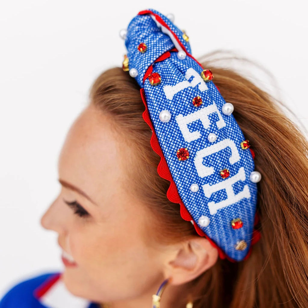Louisiana Tech Cross Stitch Headband