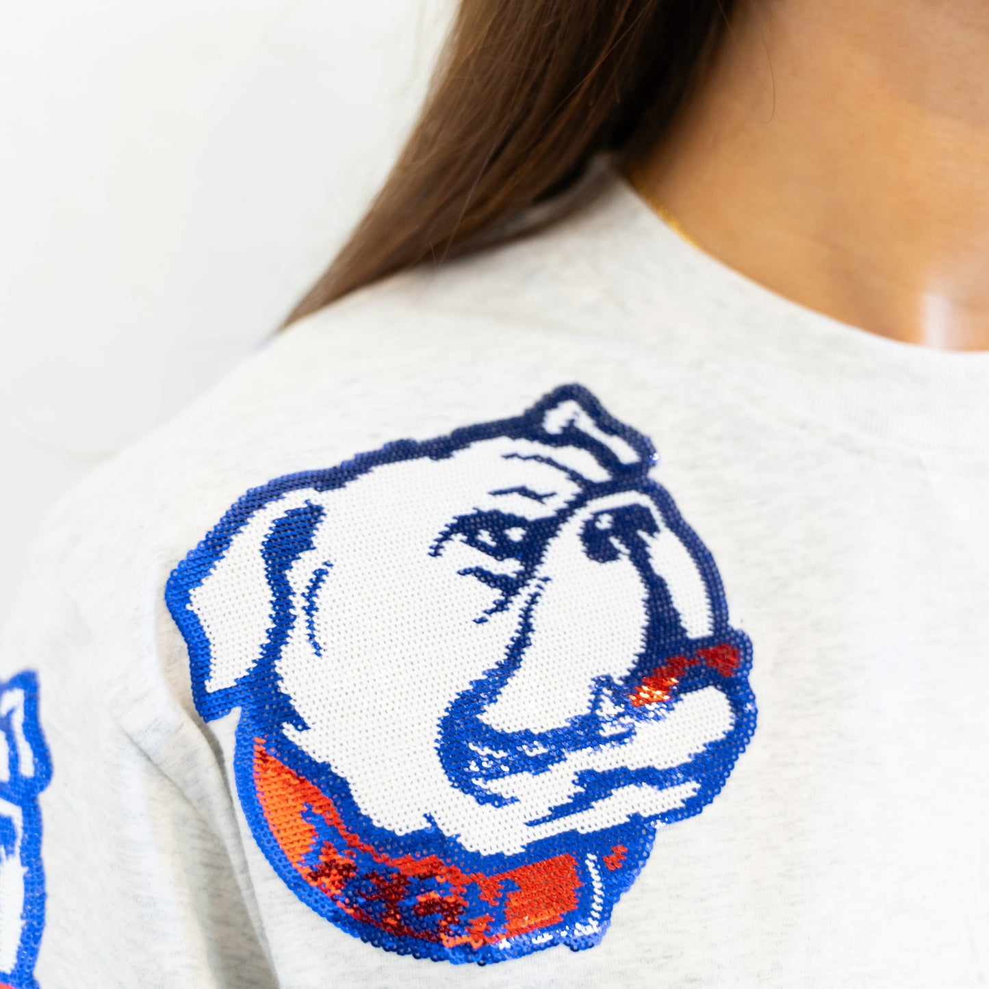 Grey Louisiana Tech Bulldogs Sparkle Tee [Licensed]