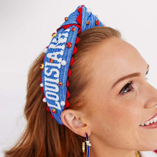 Louisiana Tech Cross Stitch Headband