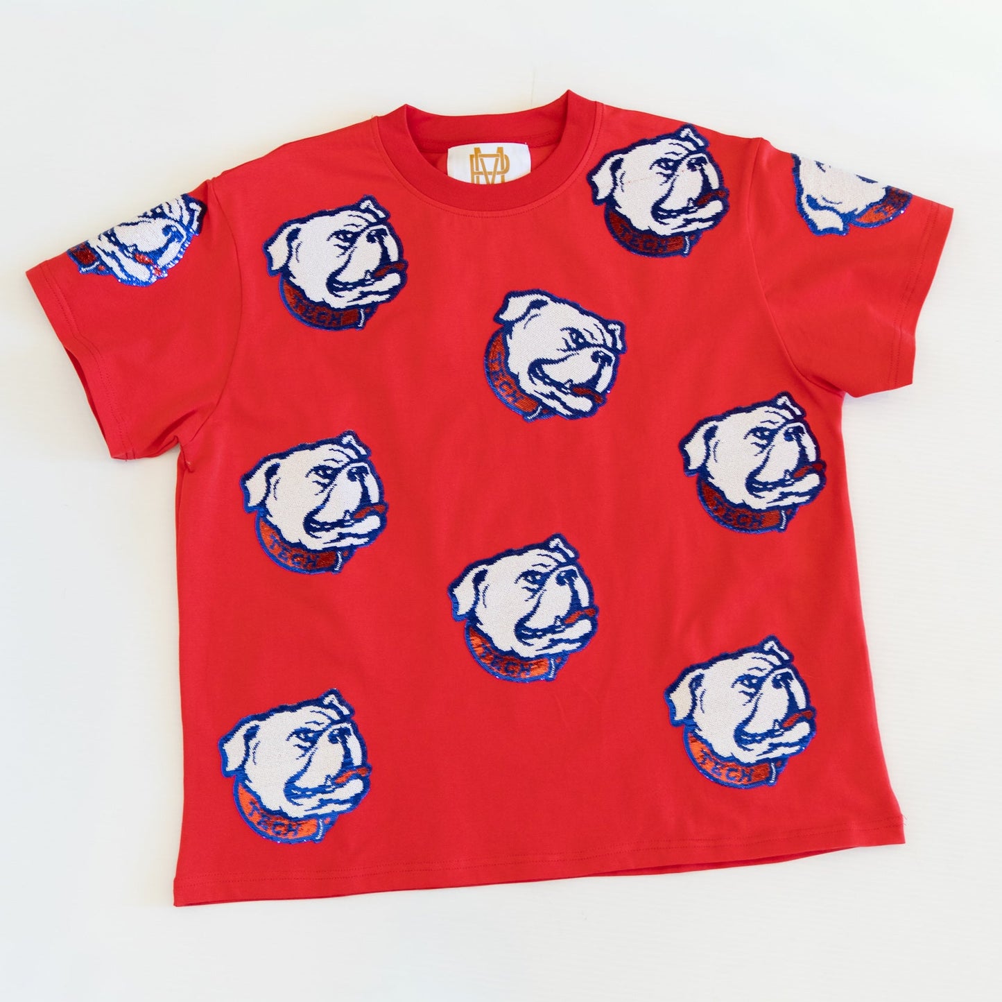 YOUTH Red Louisiana Tech Bulldogs Sparkle Tee [Licensed]