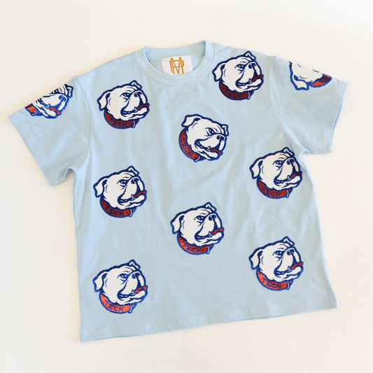 YOUTH Baby Blue Louisiana Tech Bulldogs Sparkle Tee [Licensed]