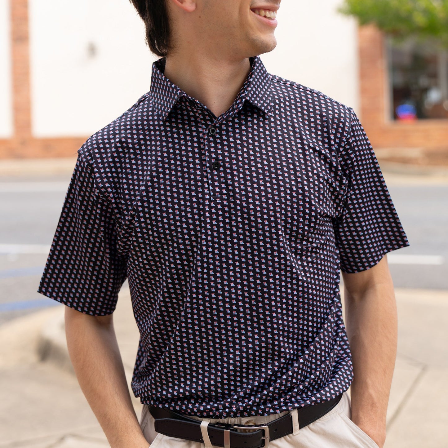 James Hollis Louisiana Tech State T Black Performance Polo