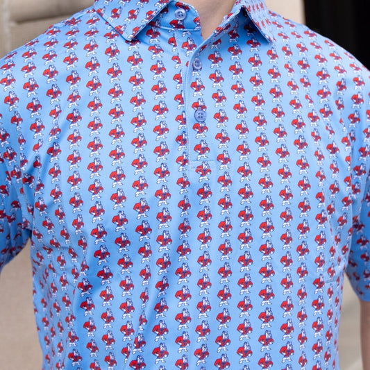 James Hollis Vintage Bulldog Baby Blue Performance Polo [Youth]