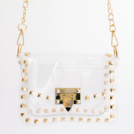 Jackie Clear Crossbody in Gold