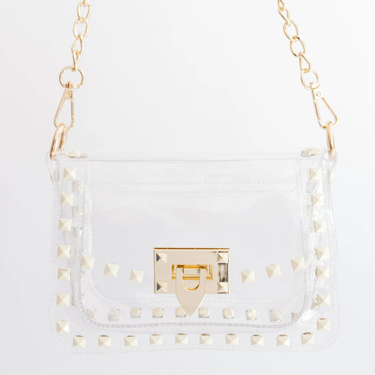 Jackie Clear Crossbody in White