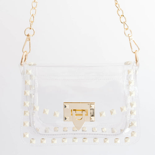 Jackie Clear Crossbody in White