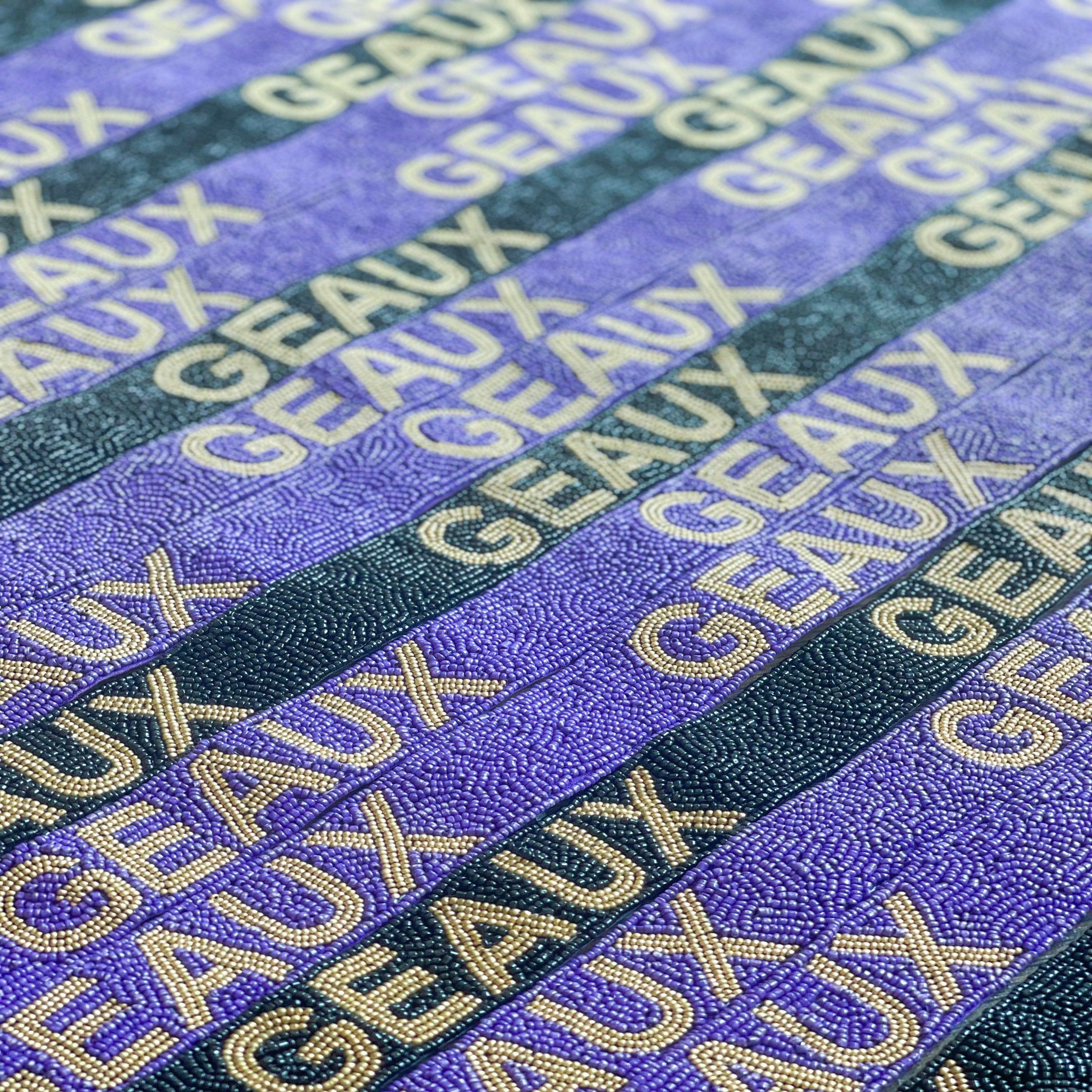 Our Beaded Purse Strap - Purple/Gold Geaux Tru Colors Gameday are